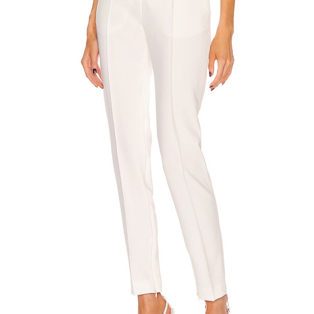 White Straight Leg Pants with Streamlined Silhouette